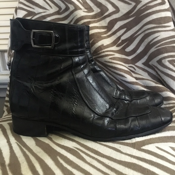 SAINT LAURENT Miles 30 Zip Eel Skin Boots - Picture 10 of 10